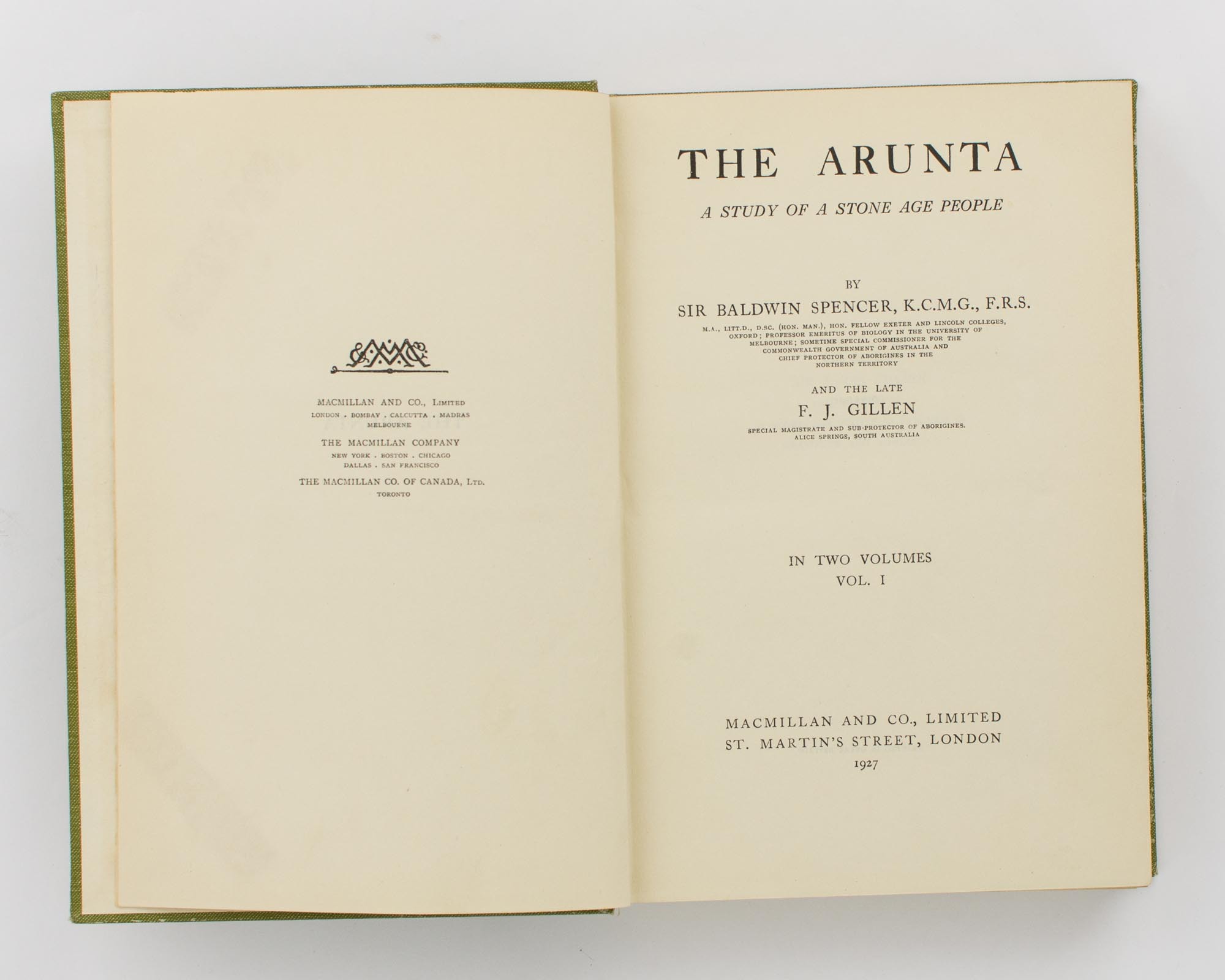 The Arunta. A Study of a Stone Age People | Sir Baldwin SPENCER ...