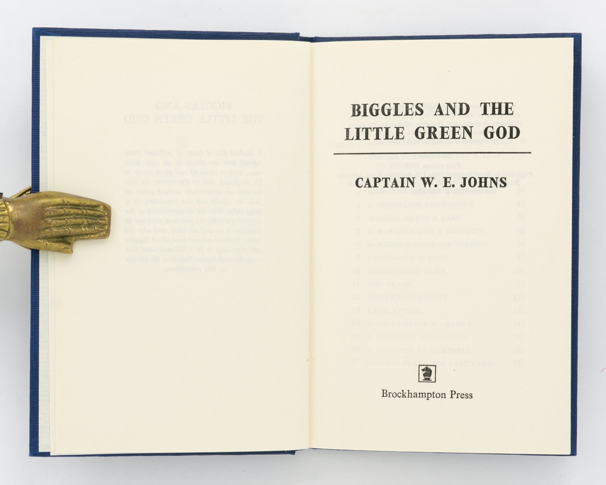 Biggles And The Little Green God Captain W E JOHNS First Edition